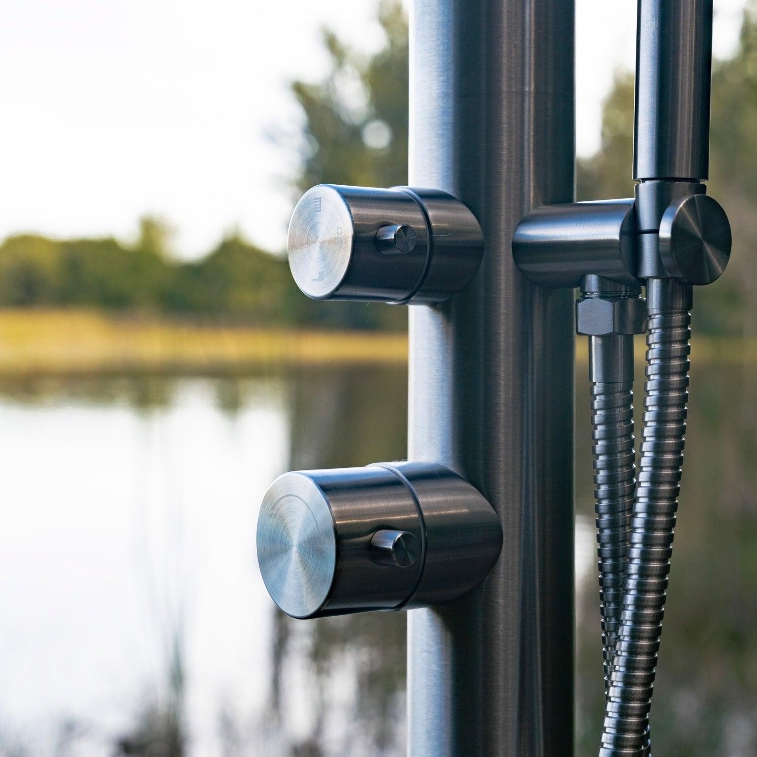 Stellar Cosmo Shower - Brushed 316, Freestanding, Garden, Inox, Marine Grade, Outdoor, Shower, Stainless Steel